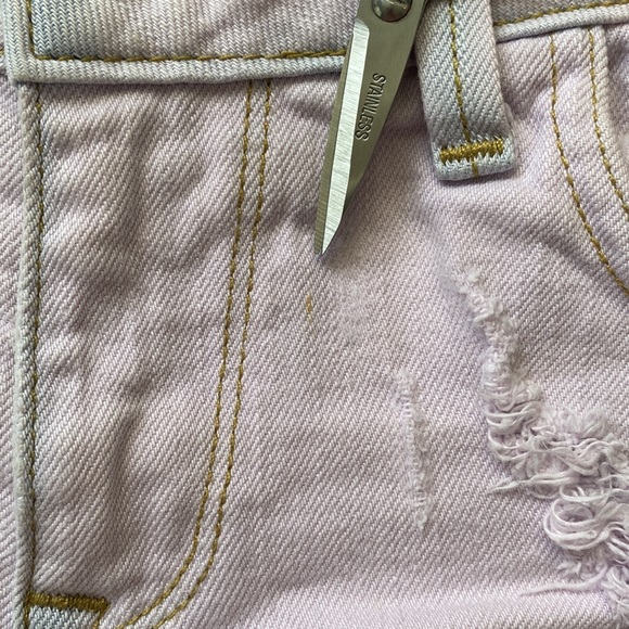 Wildfox Friday Night Short Cutoff Frayed Overdyed Denim Jeans Pink Lavender 27 - Picture 8 of 15